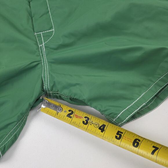 Birdwell Beach Britches Shorts Mens 30 Green Board Swim Trunks Lace Up Surf - Picture 6 of 9